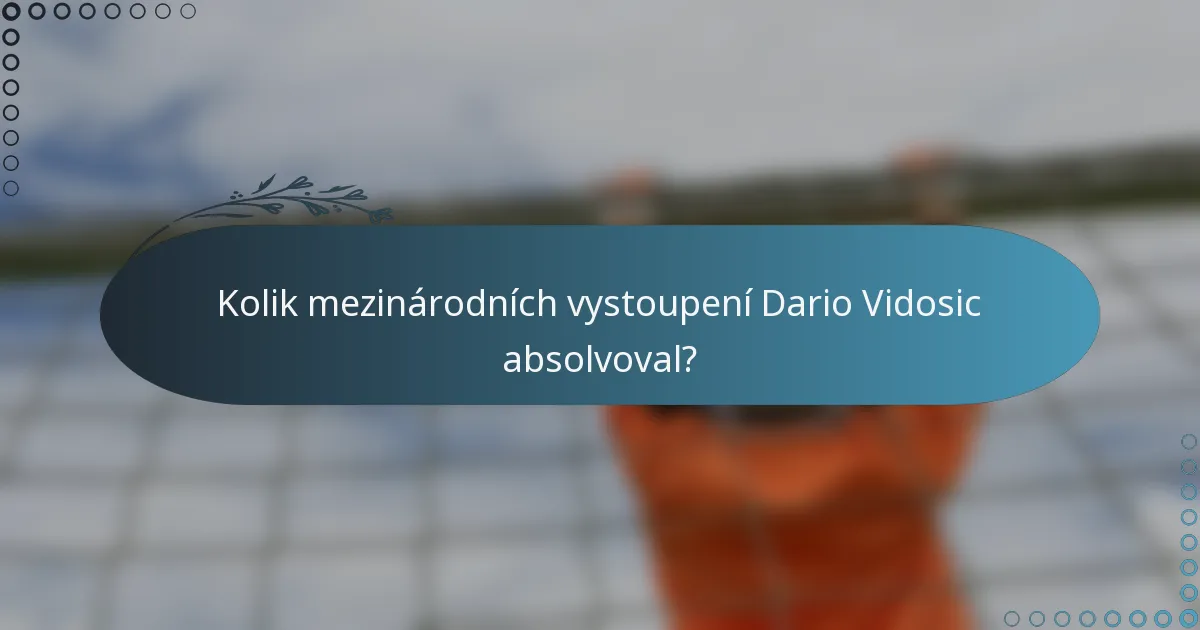 Kolik mezinárodních vystoupení Dario Vidosic absolvoval?