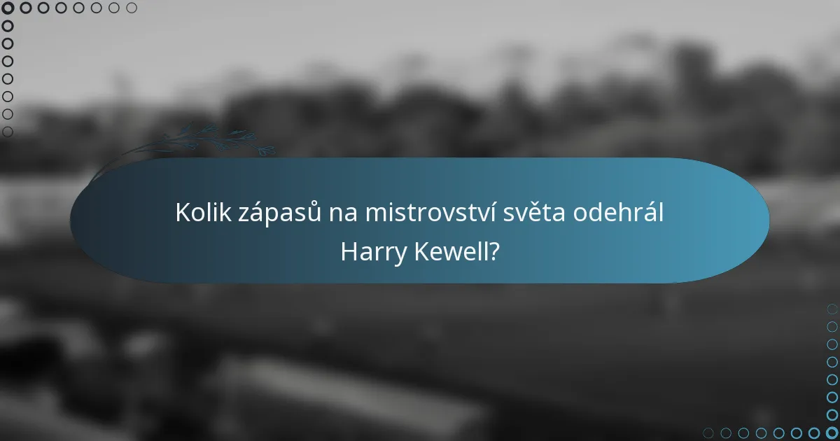 Kolik zápasů na mistrovství světa odehrál Harry Kewell?